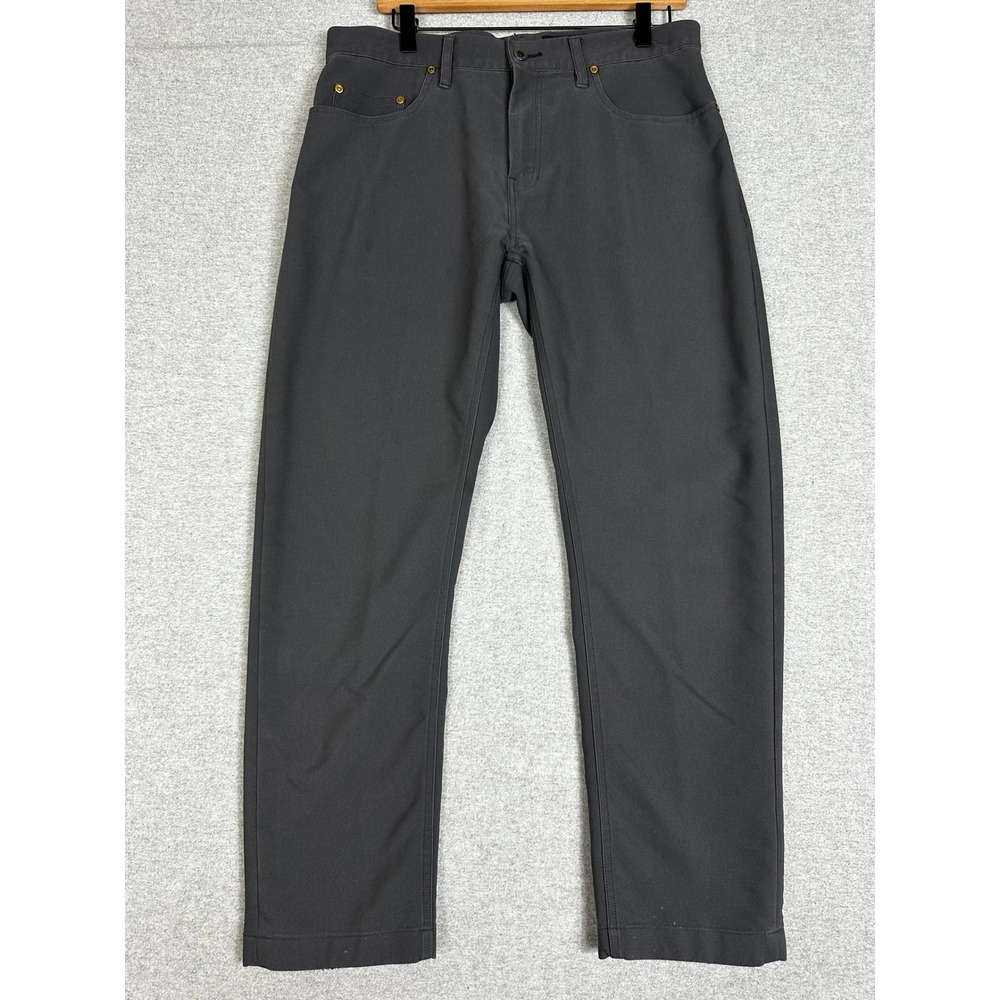 Woodies Performance Pants Mens 32X27 Gray Stretch 5-Pocket Chino